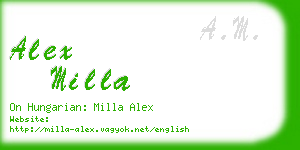 alex milla business card